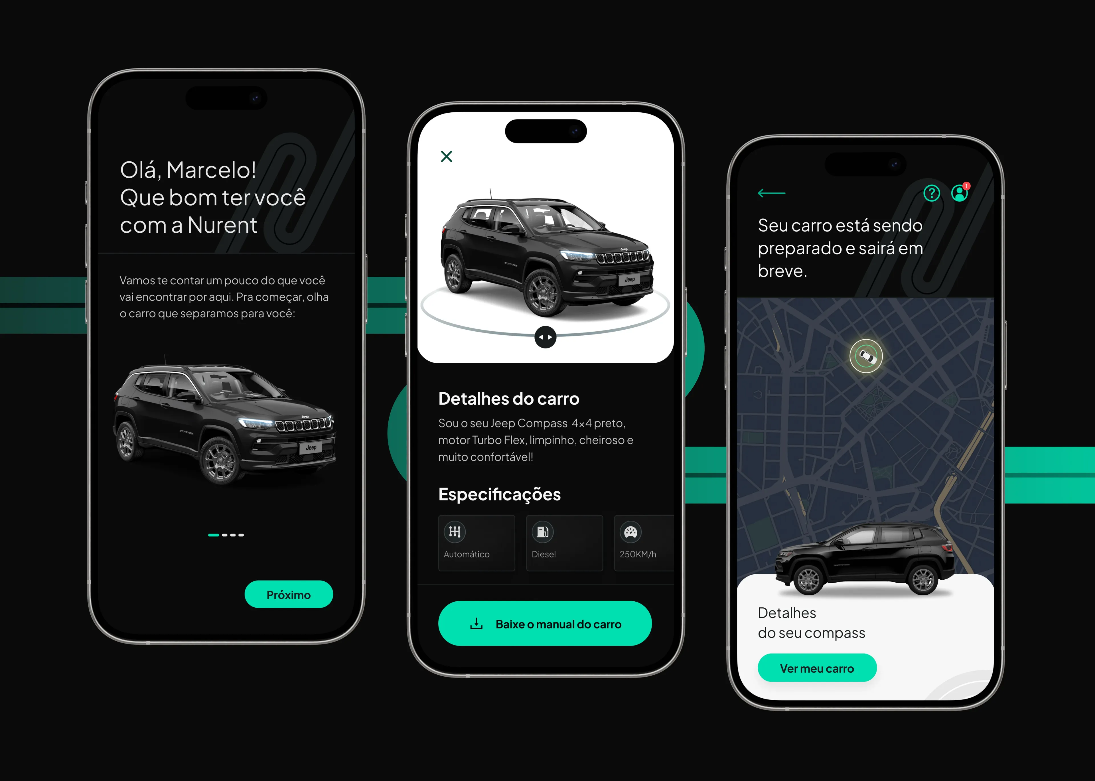 Visuals from the Nurent app