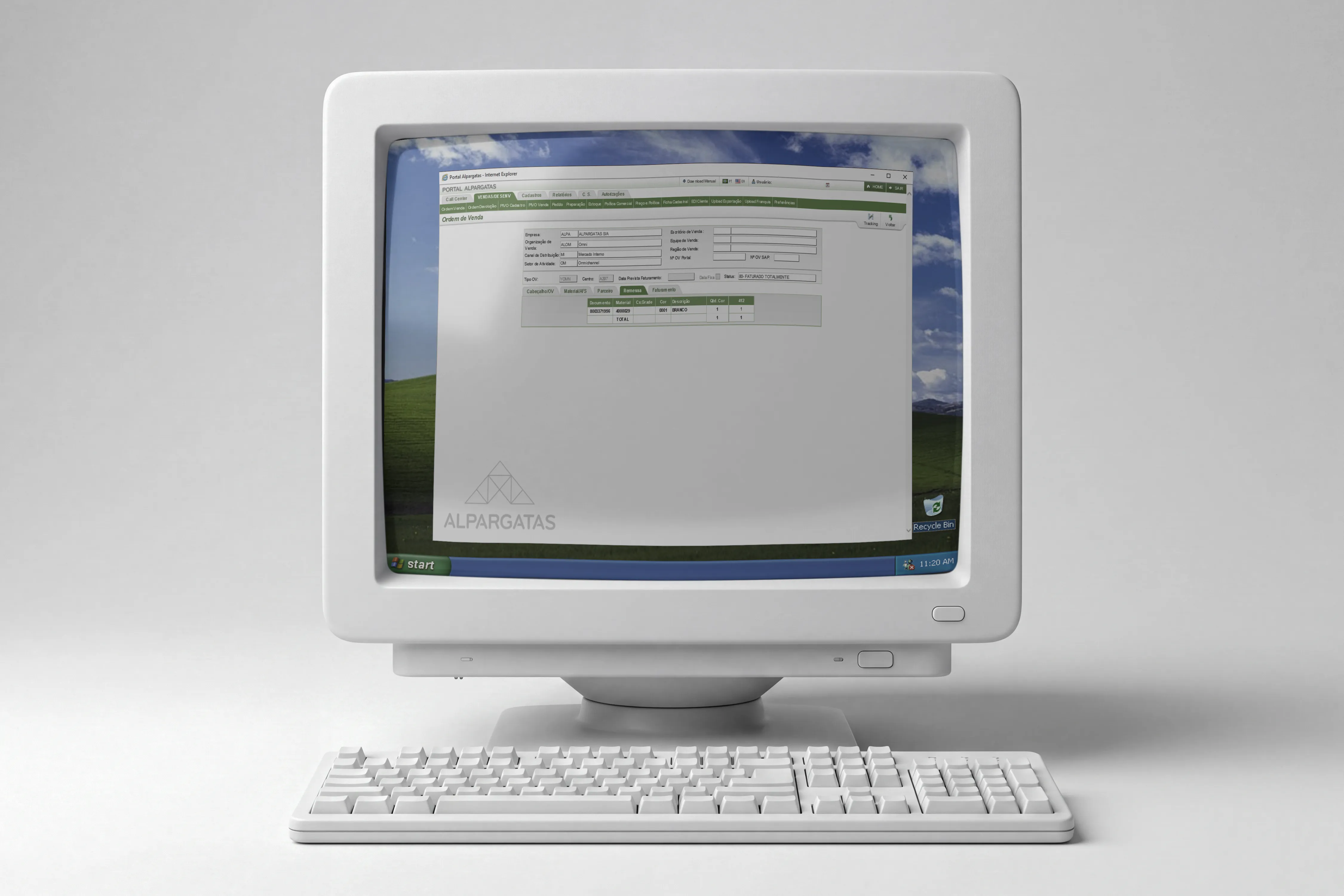 The legacy ordering system on a boxy old CRT monitor, the dated desktop tool reps re-keyed orders into